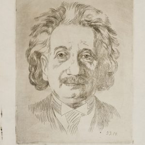 Albert Einstein Signed Engraved Portrait