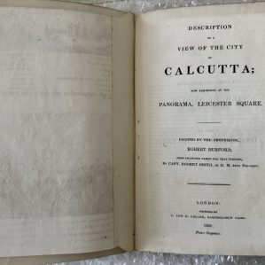 Description of a View of the City of Calcutta; now exhibited at the Panorama, Leicester Square