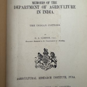 The Indian Cottons: Memoirs of the Department of Agriculture in India